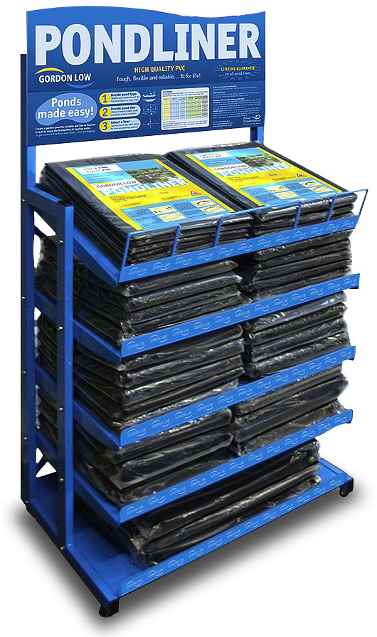 Retail PVC Pond Liner Stand from Gordon Low Pond Products